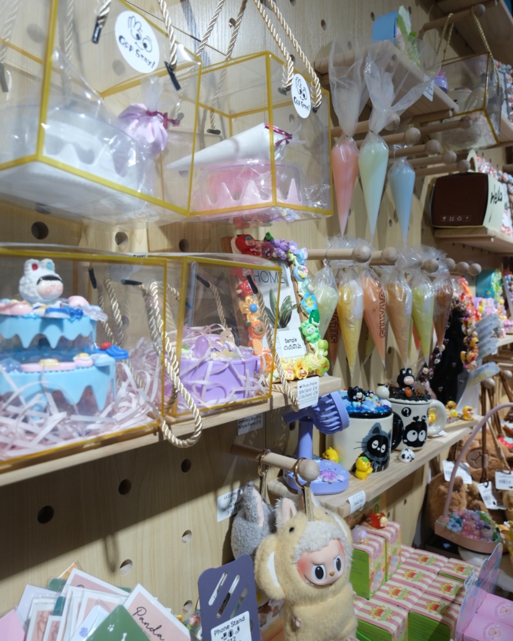 OopStay shelves packed with hand-decorated keepsakes
